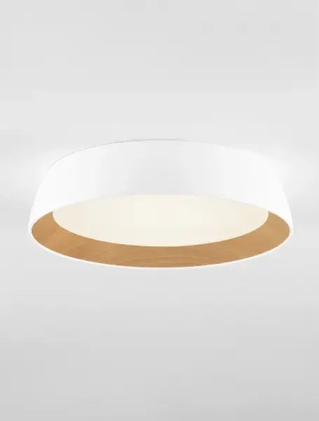 LED stmievateľné bielo-drevené moderné stropné svietidlo Sigi 45