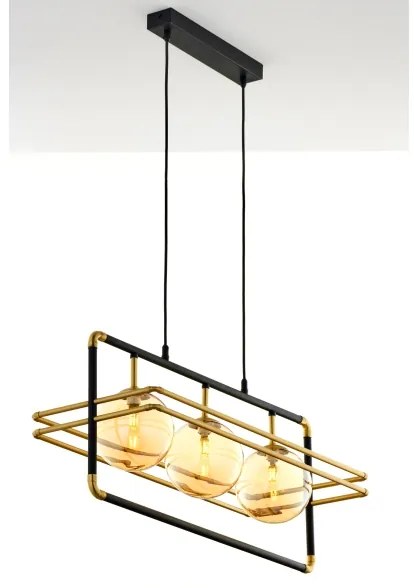 Jupiter 2027 - Luster na lanku FIORI 3xG9/10W/230V čierna/zlatá/béžová