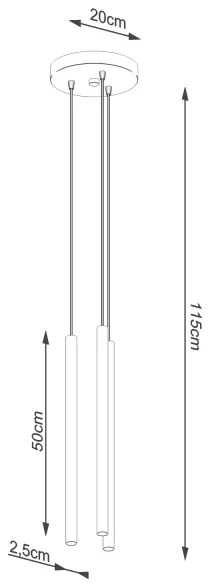 Sollux SL.1172 - Luster na lanku PASTELO 3xG9/8W/230V zlatá