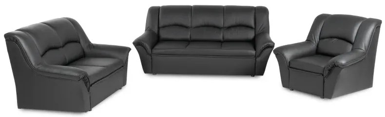 Kožená sedacia súprava DUBAJ LUX 3+2+1, tm. modrá (K-58)