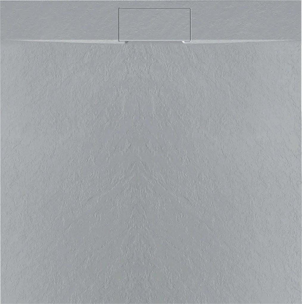 Štvorcová sprchová vanička z SMC kompozitu REA BAZALT 90x90 cm, sivá
