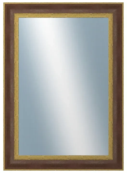 DANTIK - Zrkadlo v rámu, rozmer s rámom 50x70 cm z lišty ZVRATNÁ červenozlatá plast (3069)