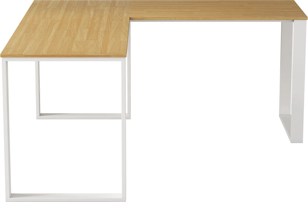 Rohový kancelářský stůl Houseland Nuvia Home 03 160 cm dub/bílý