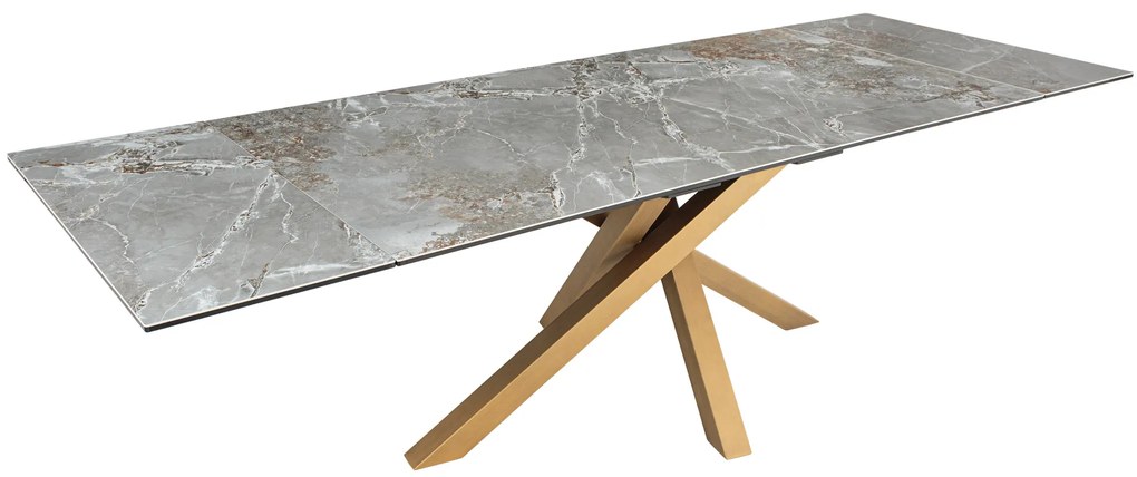 Jedálenský stôl Elegancia Keramika sivý 180-220-260 cm Mramor