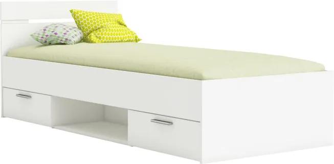 KONDELA Michigan 90 jednolôžková posteľ s úložným priestorom biela