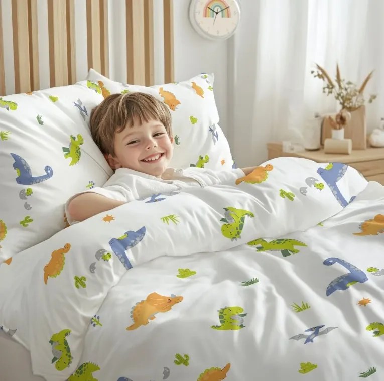 Bavlnené obliečky Dinosauri 140x200 + 70x90 cm