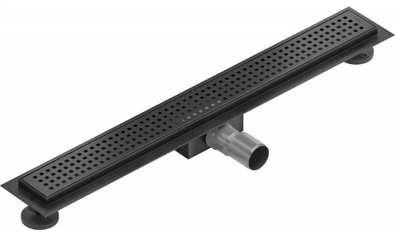 Mexen Flat nerezový sprchový žľab 70cm, vzor M08, čierna matná, 1725070-15