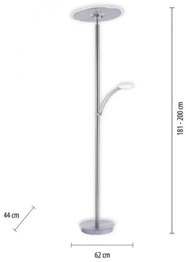 Paul Neuhaus 673-55- LED Stmievateľná stojacia lampa ARTUR 2xLED/21W/230V+1xLED/6W