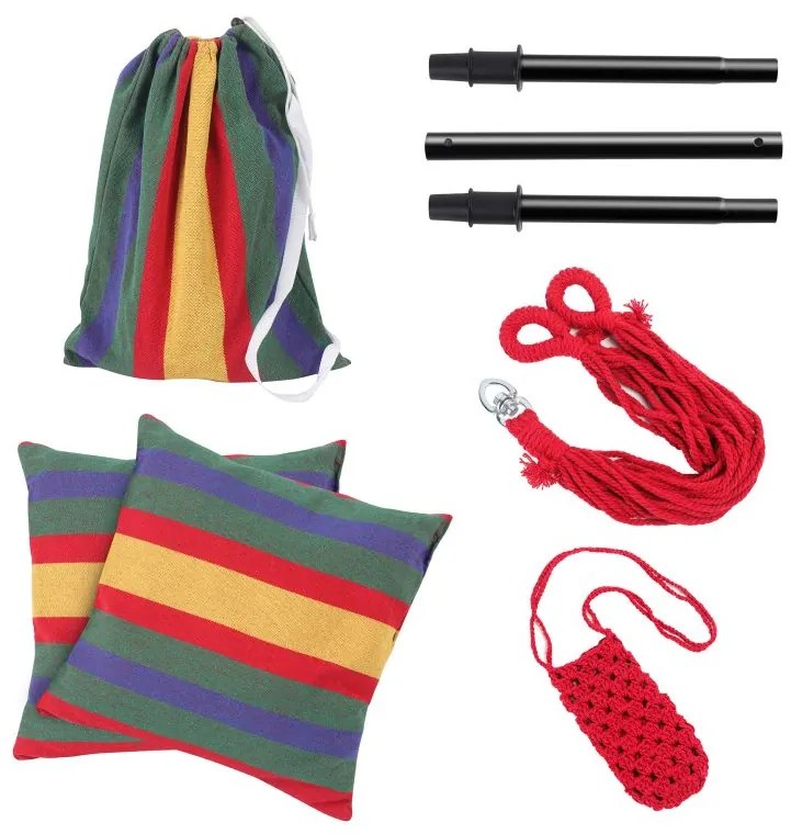 MIADOMODO Závesné hojdacie kreslo, farebné, dovnútra aj von