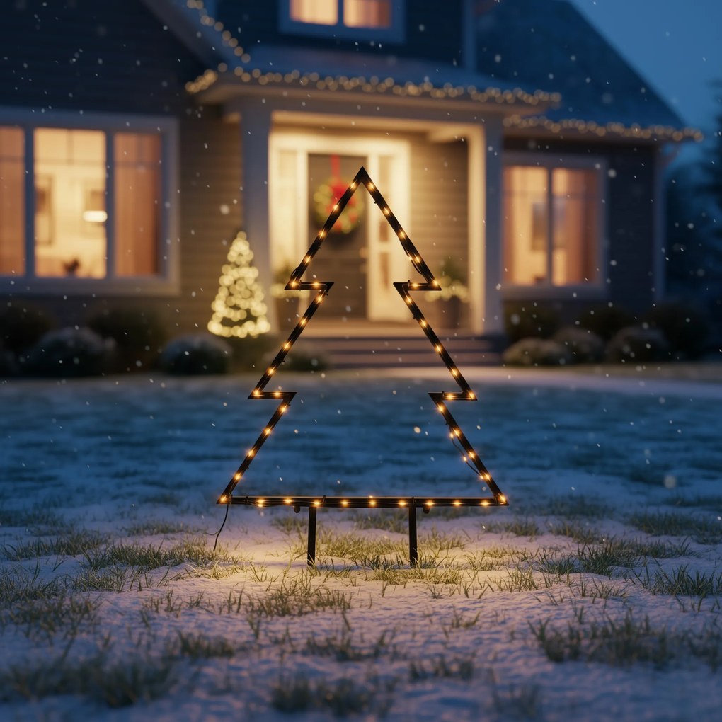 Vianočný stromček bodové svetlo čierne 71 cm vrátane LED IP44 - Kas