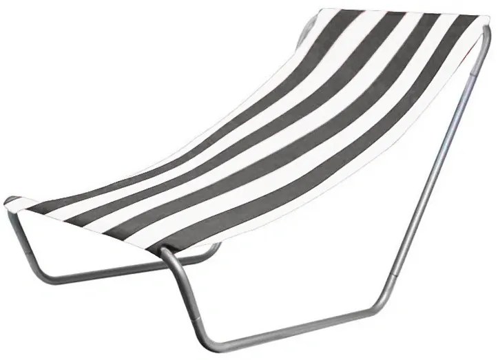 Skladacie plážové ležadlo SAND, tmavo sivé pruhy
