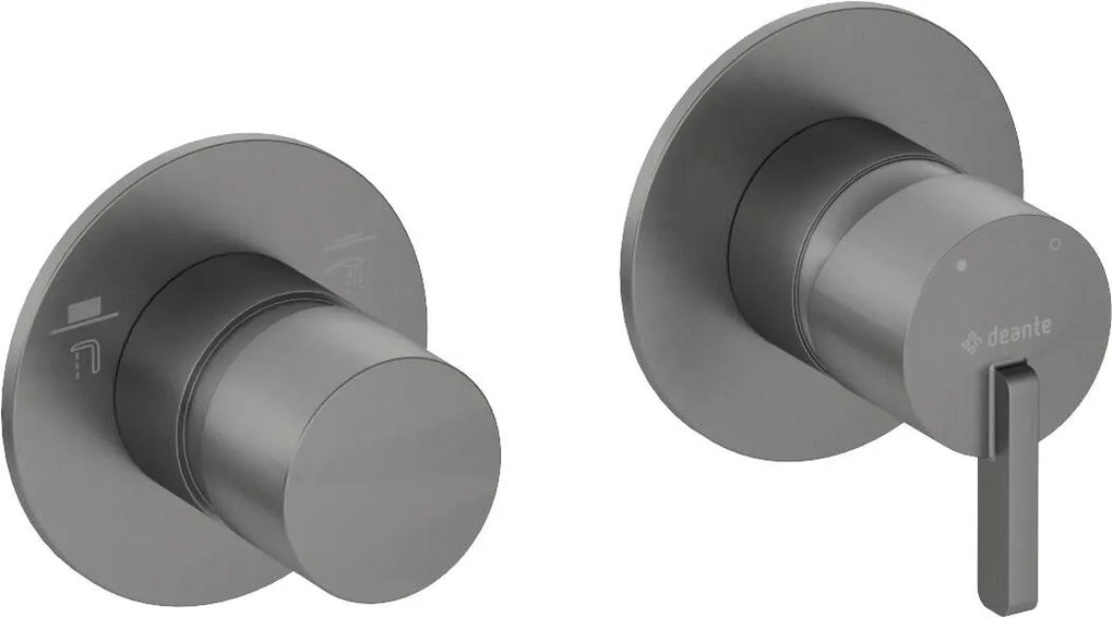 Deante Silia, podomietková sprchová batéria s prepínačom, horizontálna, grafitová, DEA-BQS_D46P