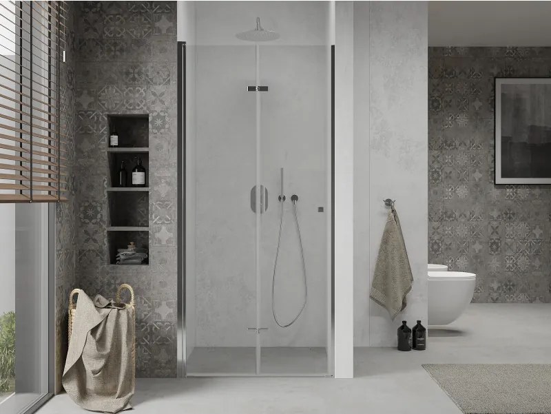 Mexen Lima, skladacie sprchové dvere do otvoru 105 x 190 cm, 6mm číre sklo, chrómový profil, 856-105-000-01-00-D