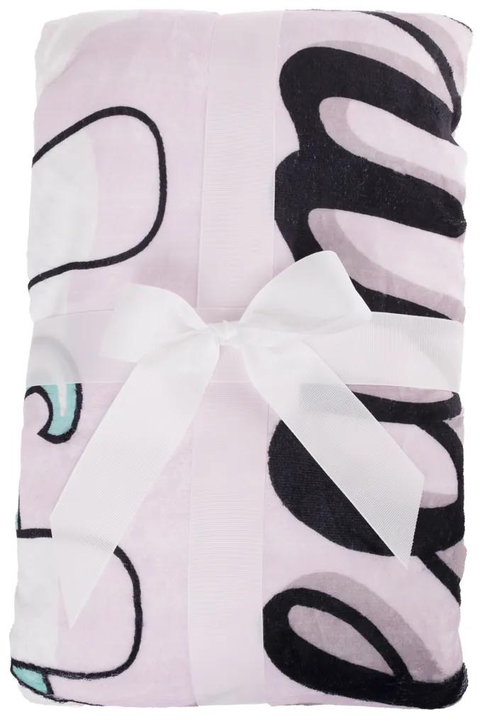 Obojstranná baránková deka Unikorn 127x152 cm - biela / vzor jednorožec