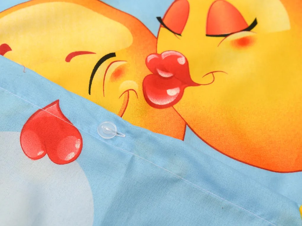 Obliečky z mikrovlákna EMOJI modré Rozmer obliečky: 70 x 90 cm | 140 x 200 cm