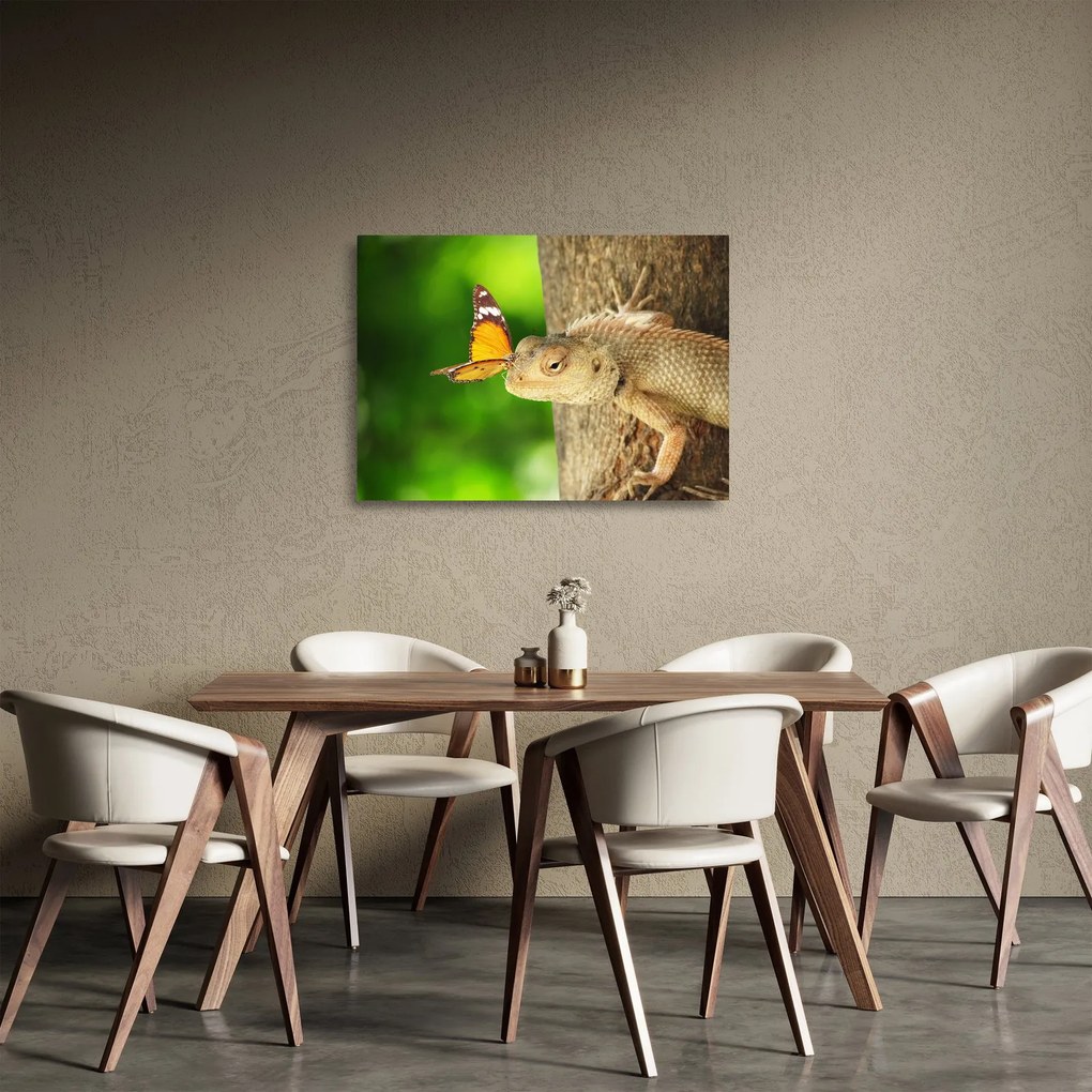 Sklenený obraz - Jašter (70x50 cm)
