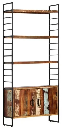 vidaXL 4-poschodová knižnica 80x30x180 cm recyklovaný masív-