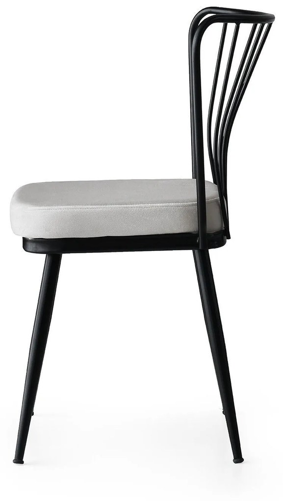 Súprava 4 ks jedálenských stoličiek Yildiz čierna/svetlosivá