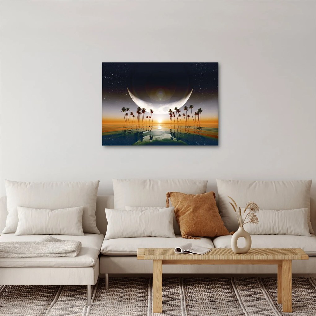 Obraz - Mesiac nad palmami (70x50 cm)