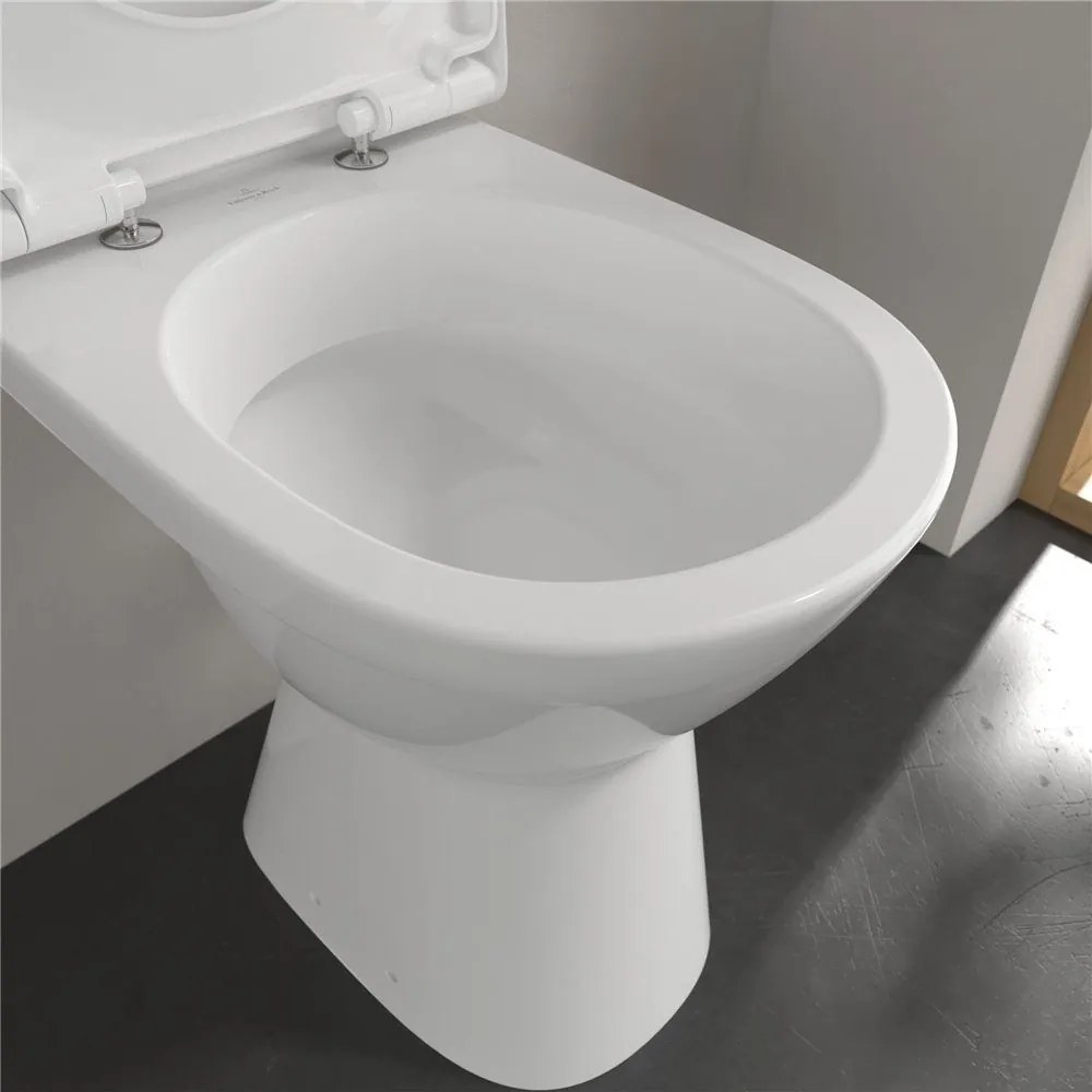 VILLEROY &amp; BOCH ViCare samostatne stojace WC (zvýšené) s hlbokým splachovaním bez vnútorného okraja, 355 x 480 mm, biela alpská, s povrchom CeramicPlus, 4683R0R1