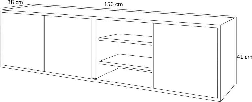 TV STOLÍK ALWIN DUB ARTISAN ČIERNY 156 cm