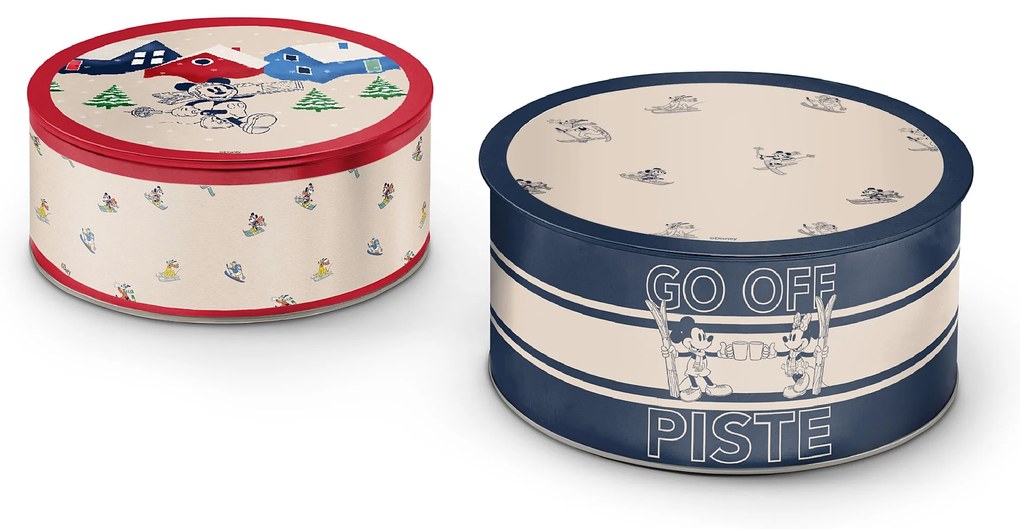 Kovové dózy na sušienky »Mickey and Friends«, 2 ks