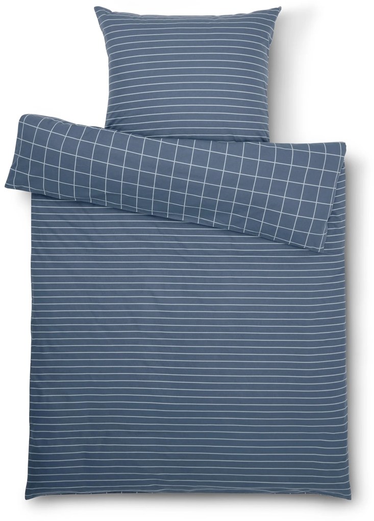 Posteľná bielizeň z biber bavlny, modrá, štandardná veľkosť