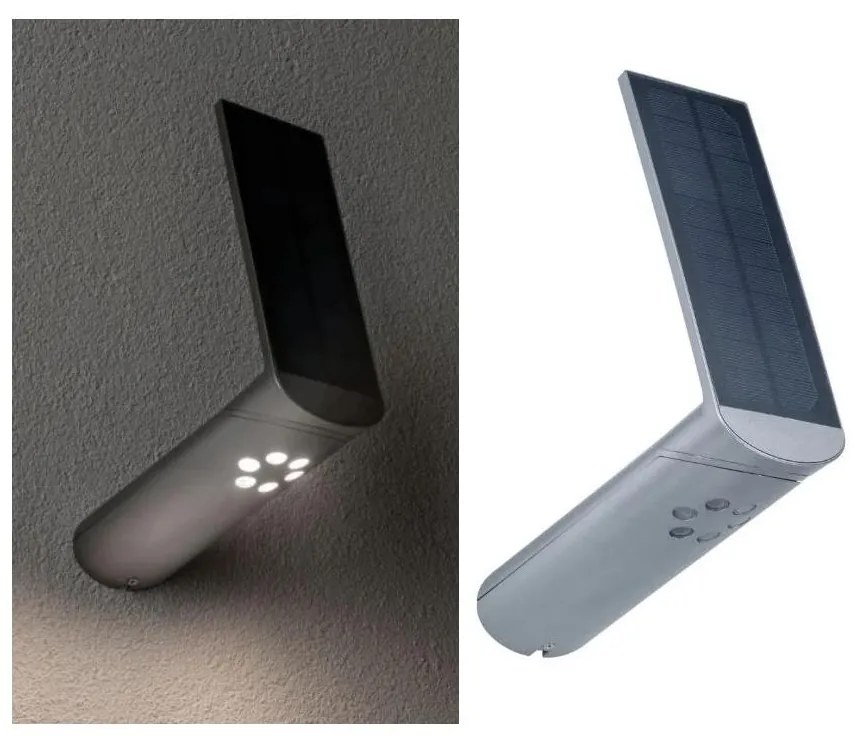 Paulmann 94261 - LED/1,2W IP44 Solárne nástenné svietidlo so senzorom ILIAS 3,7V