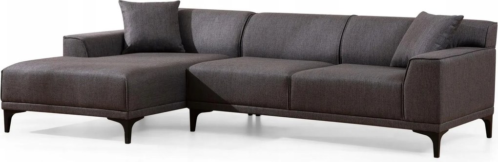 Rohová sedačka Petrafonzo (L) (antracit čierna)