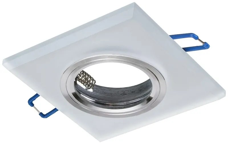 Ecolamp Podhľadové svietidlo Glass Square, 1x biele sklenené tienidlo, w