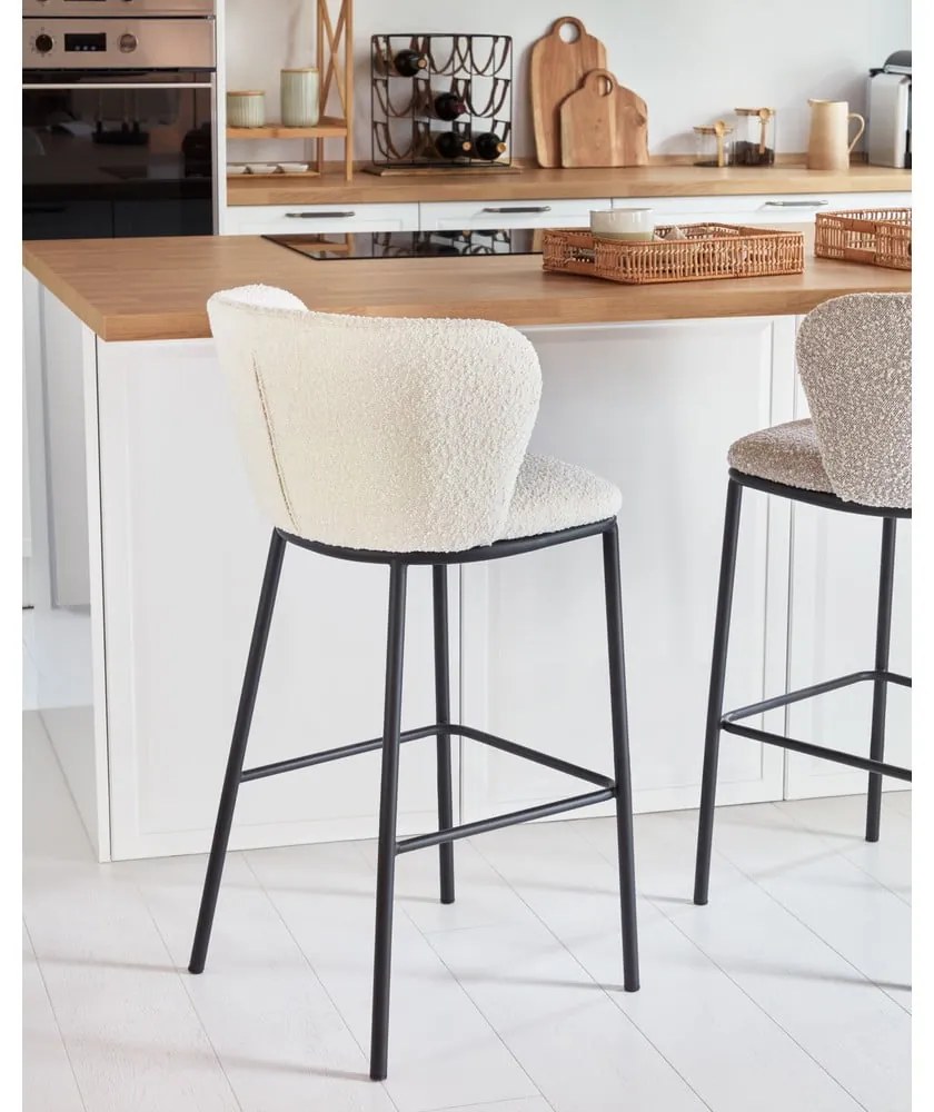 Biela barová stolička (výška sedadla 75 cm) Ciselia – Kave Home