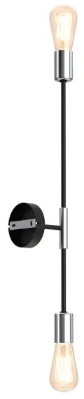 Nástěnná svítidlo FLAME 2xE27/60W/230V čierna/lesklý chróm