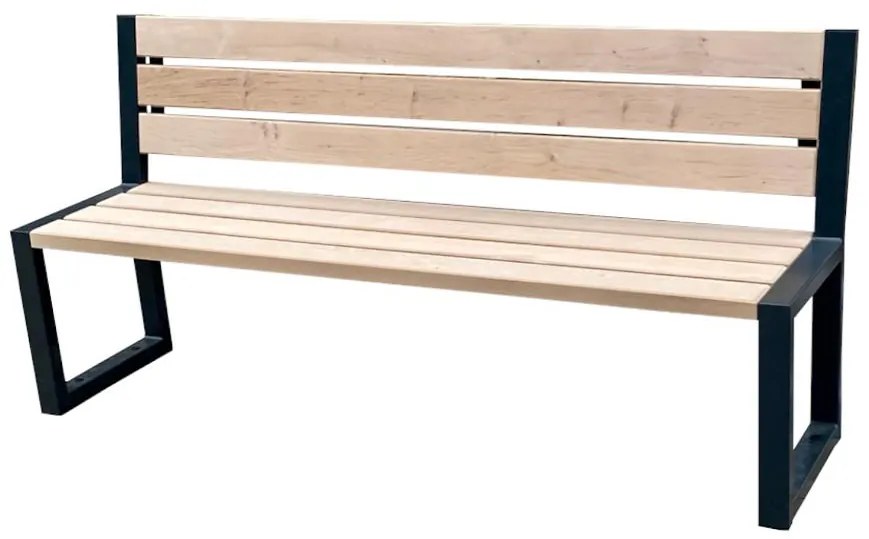 Moderná lavica s opierkami prírodné drevo