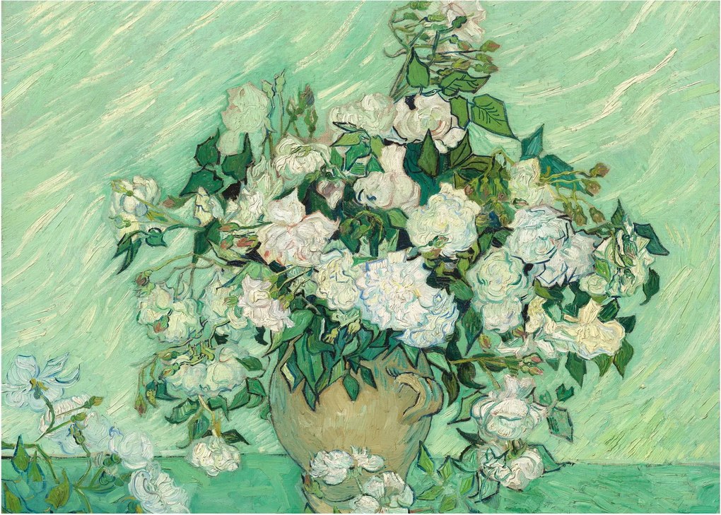 Sklenený obraz - Vincent van Gogh, Roses, reprodukcia (70x50 cm)