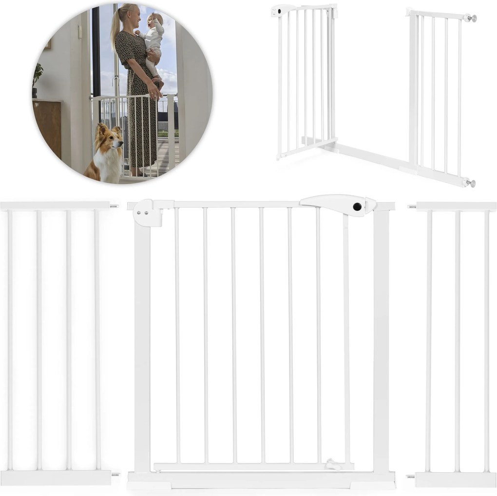 Bezpečnostná bránka pre deti a domáce zvieratá ECOTOYS 74–132 cm, kovová, bezvŕtacia