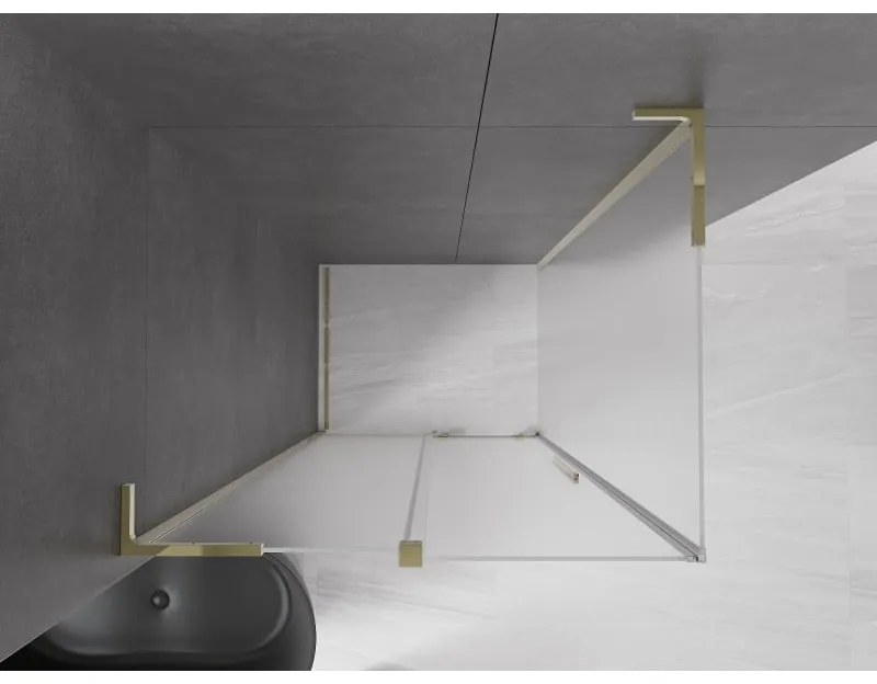 Mexen Velar L, sprchový kút s posuvnými dverami 110 x 70 cm, 8mm sklo námraza, zlatá lesklá, 871-110-070-33-50
