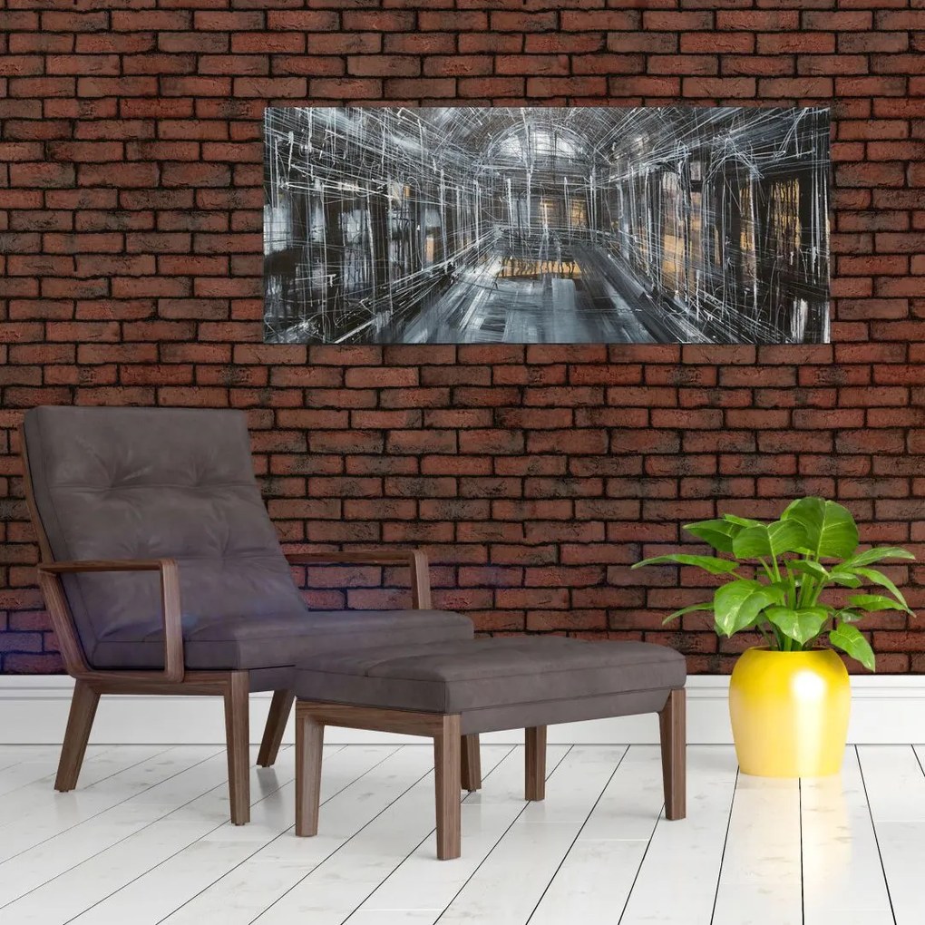 Obraz interiéru starej budovy (120x50 cm)