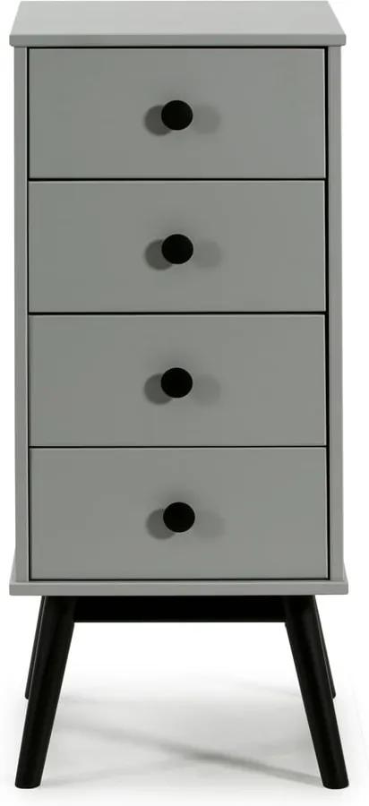 Sivá komoda so zásuvkami Marckeric Clem, 40 × 94 cm