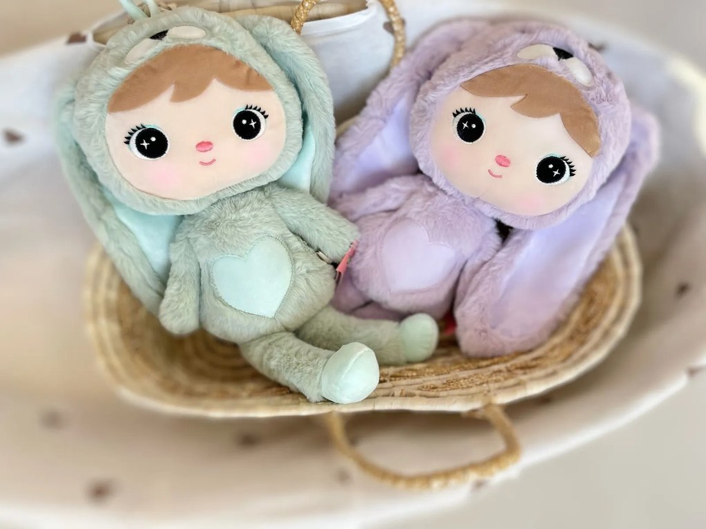 Bábika zajačik fialový 50 cm