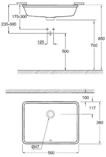 GROHE 3948000H - Umývadlo CUBE CERAMIC 492 × 370 mm keramika/biela