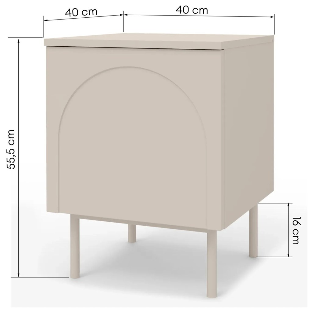 Noční stolek HELENE 40 cm kašmír