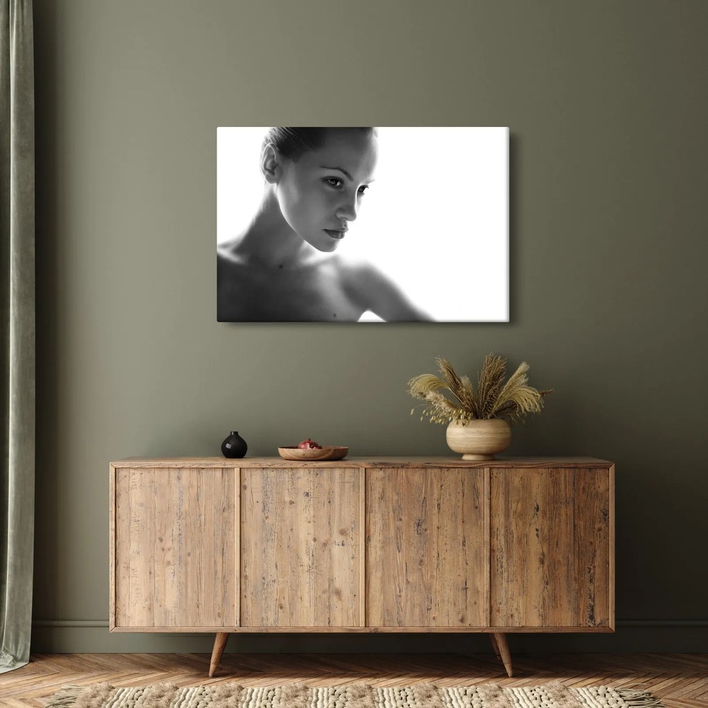 Obraz - Čiernobiely portrét ženy (90x60 cm)