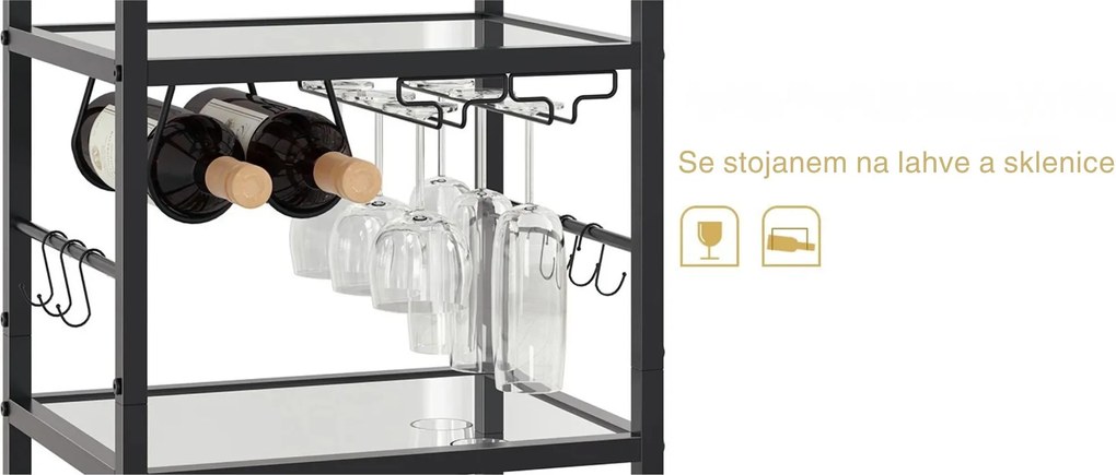 Servírovací vozík Houseland Phil černý