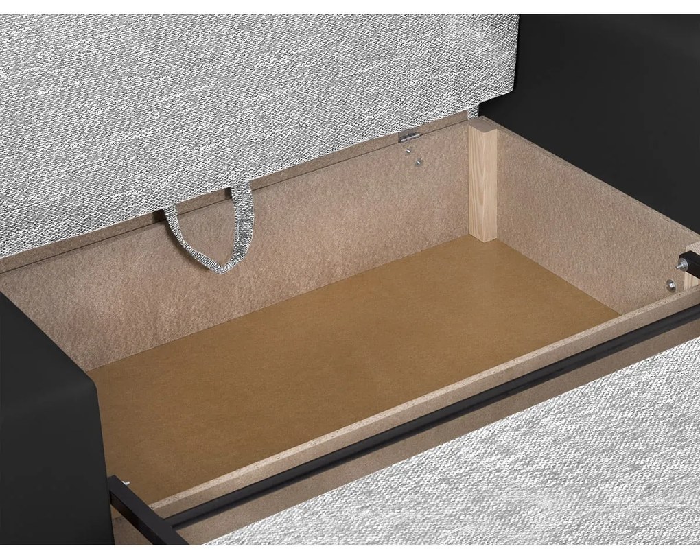 Rozkladacia pohovka MILAN 2 + 2 taburety Čierna/sivá