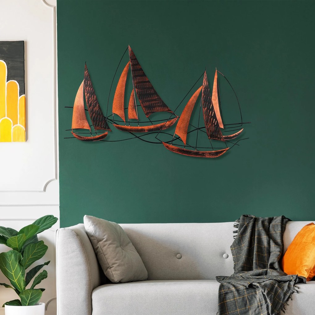 Nástenná kovová dekorácia Barbaros 3 medená