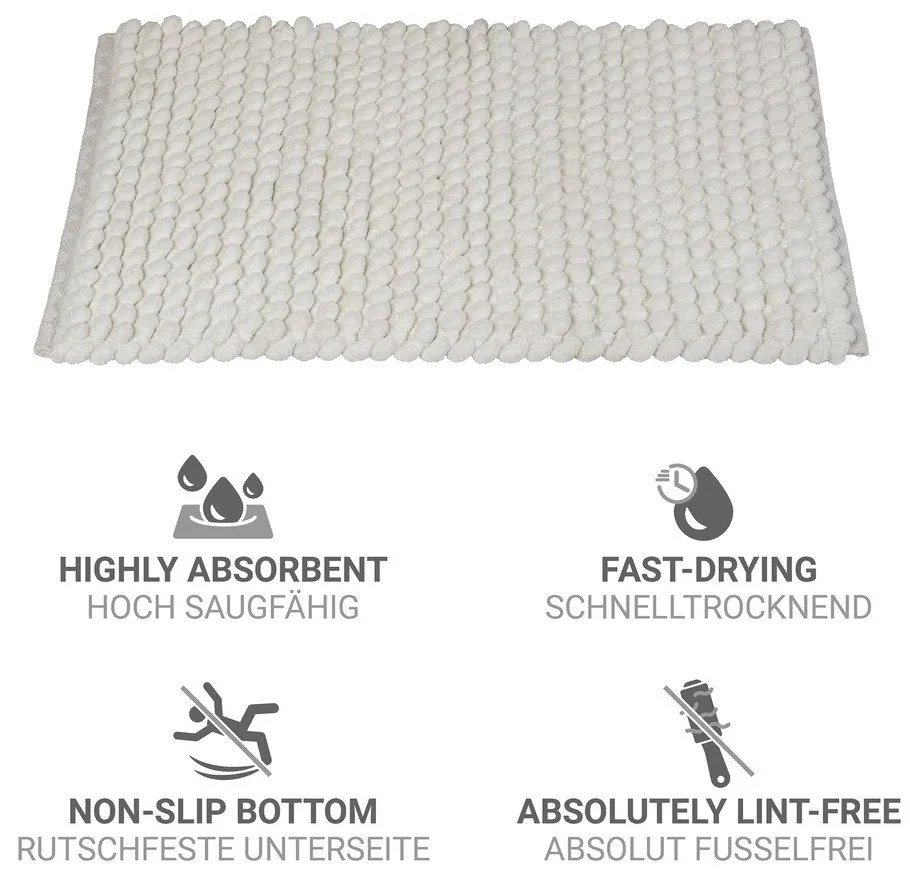 Biela textilná kúpeľňová predložka 50x80 cm Solivo – Wenko