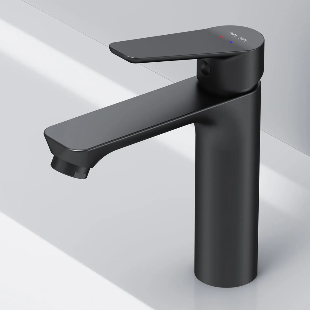 Umývadlová batéria AM.PM Hit FTA82222 jednopáková s odtokovým ventilom, čierna