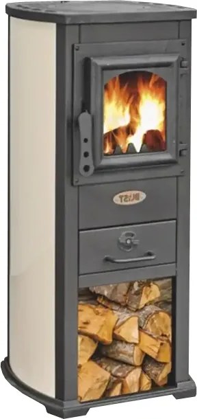 Krbové kachle Blist Ekonomik Lux krémová, 6,6 kW, 120 mm, oceľové