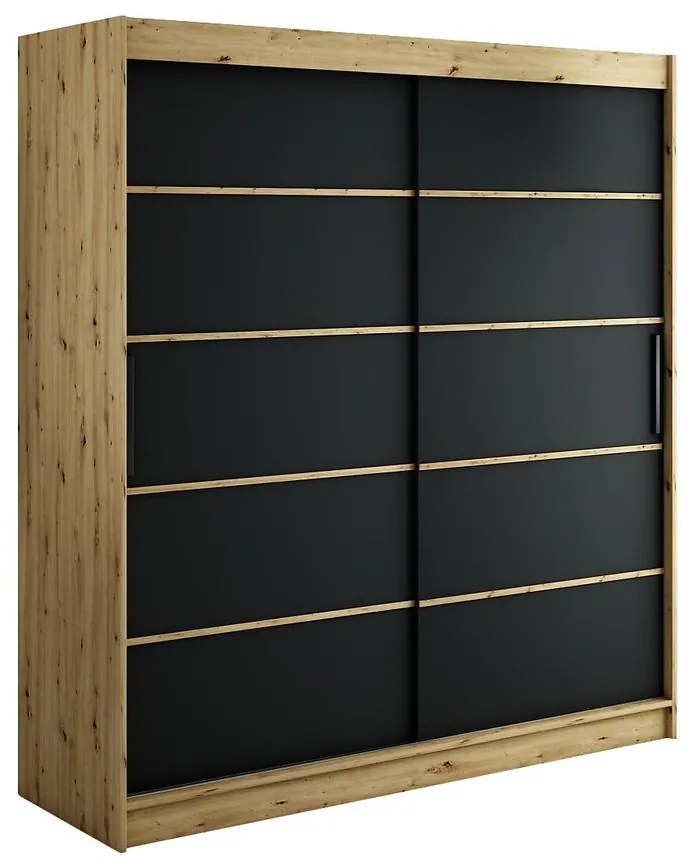 Skriňa Halifax V1 200 Dub Artisan/čierna