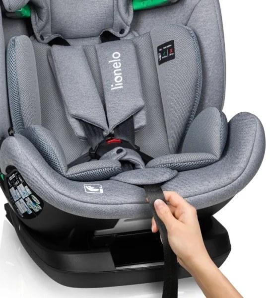 Lionelo - Otočná autosedačka so základňou LAVENDER i-Size 76-150 cm Grey Stone